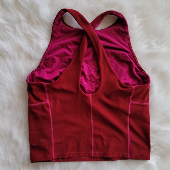Lululemon Key To Balance Nulu High Neck Red Tank Top Size 6 - Picture 11 of 11